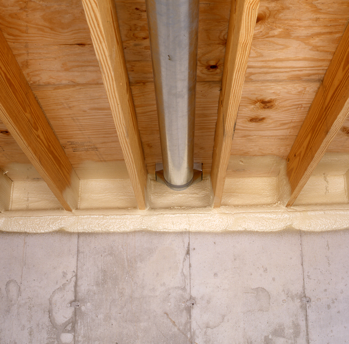 Technician installing home insulation